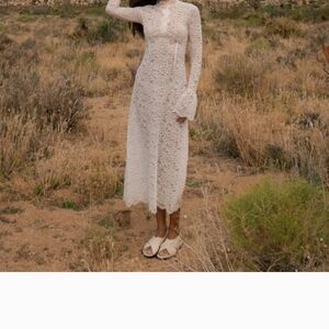 Ashlyn Paige Stevie Long Sleeve White Dress, New, Size Small